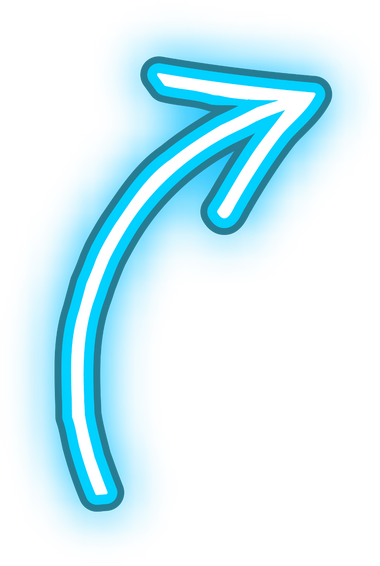 Blue Neon Arrow Curve